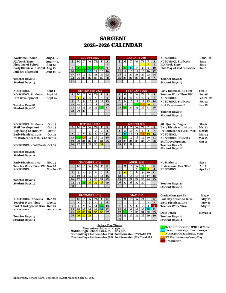 District calendar